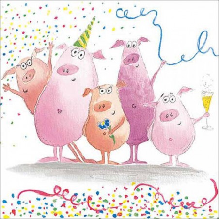 TOVAGLIOLI 33x33 FESTIVE PIGS 20pz
