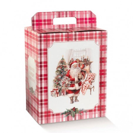 SCATOLA REGALO C/MANIGLIA 43x24x34,5cm SANTA'S HOME