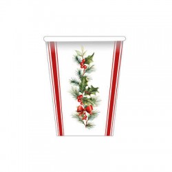 BICCHIERI 250cc STRIPES AND CHRISTMAS 8pz
