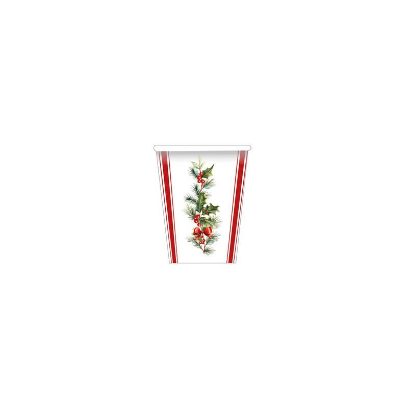 BICCHIERI 250cc STRIPES AND CHRISTMAS 8pz