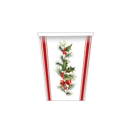 BICCHIERI 250cc STRIPES AND CHRISTMAS 8pz