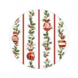 PIATTI FONDI  ø24cm STRIPES AND CHRISTMAS 8pz