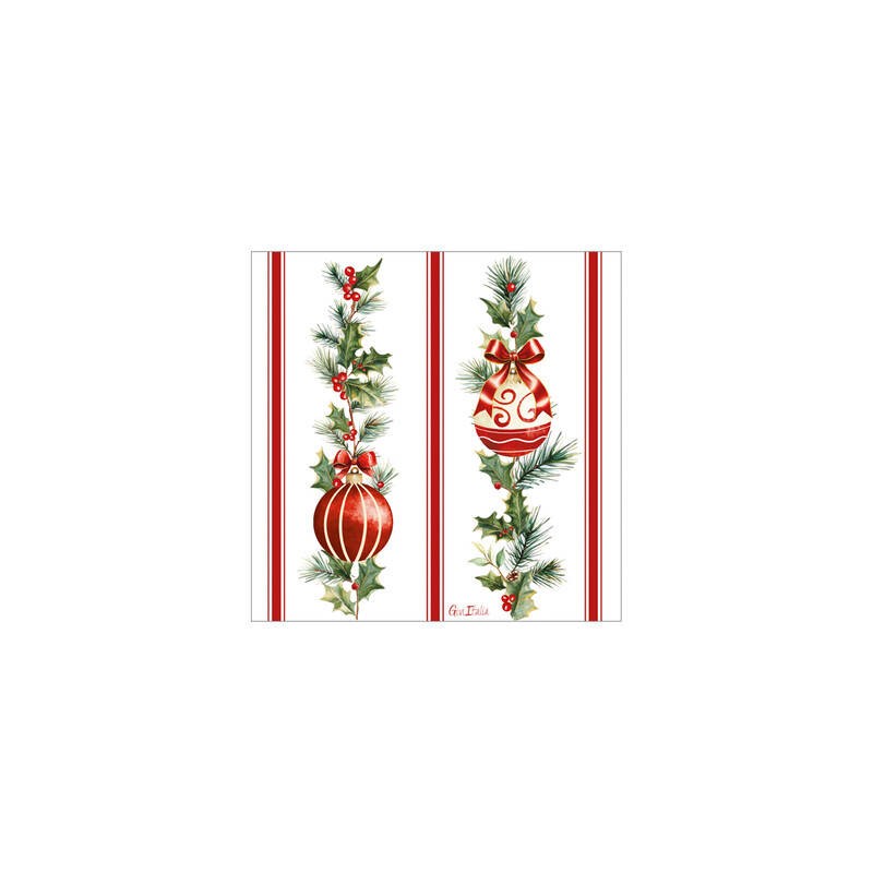TOVAGLIOLI 33x33 STRIPES AND CHRISTMAS 16pz