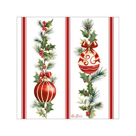TOVAGLIOLI 33x33 STRIPES AND CHRISTMAS 16pz