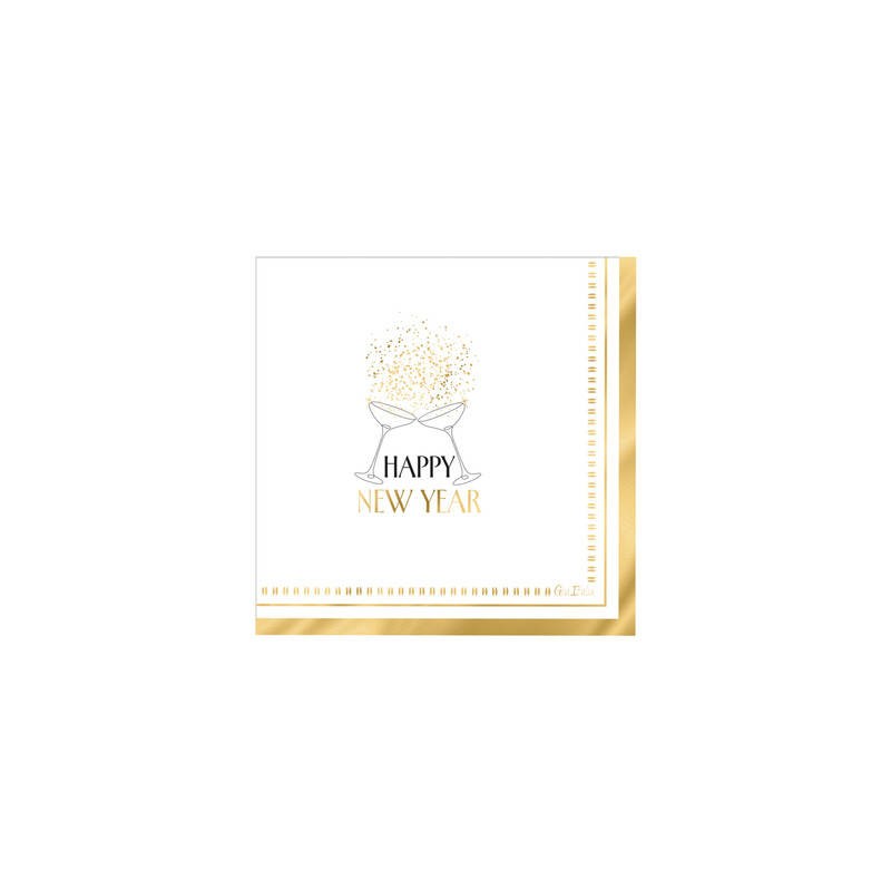 TOVAGLIOLI 33x33 HAPPY NEW YEAR CIN CIN 16pz