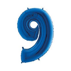 PALLONE NUMERO 9 MYLAR 102cm 40 BLU