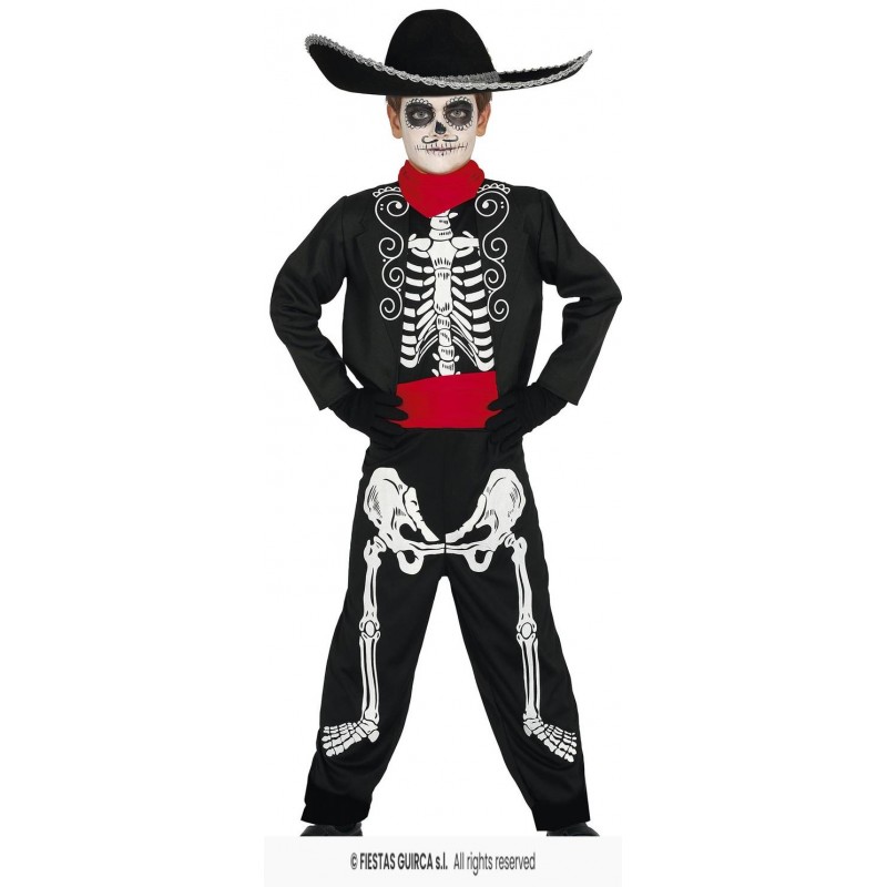 COSTUME BIMBO SCHELETRO MARIACHI 7-9 anni