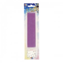 CANDELE MATITE C/SUPPORTO 15cm GLICINE 12pz