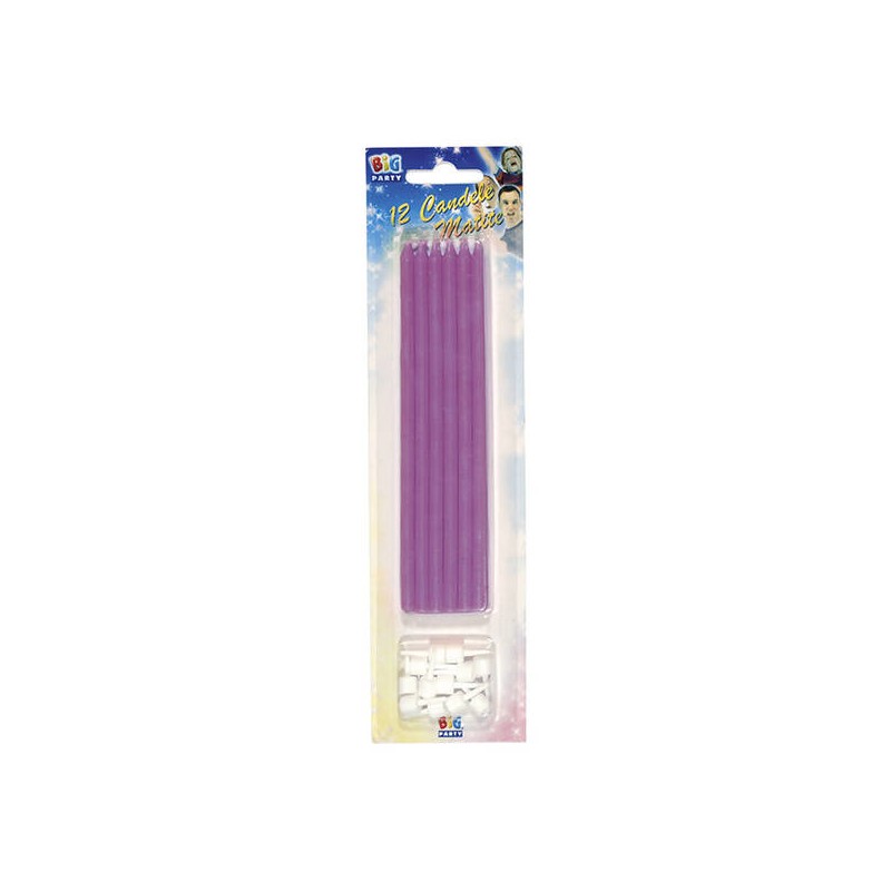 CANDELE MATITE C/SUPPORTO 15cm GLICINE 12pz