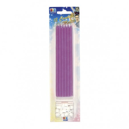 CANDELE MATITE C/SUPPORTO 15cm GLICINE 12pz
