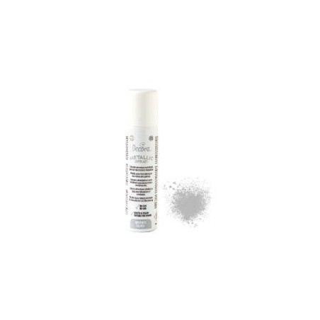COLORANTE ALIMENTARE SPRAY METALLIZZATO ARGENTO 75ml NO E171 DECORA