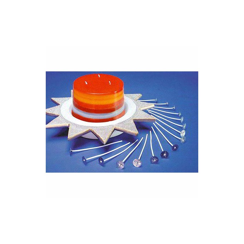 STOPPINI 10cm CON BASE METALLO PER CANDELE 24pz