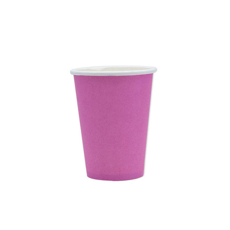 BICCHIERI 200cc ECOLOR BIODEGRADABILI FUXIA 25pz