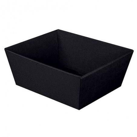 VASSOIO GRANDE ALTO 39x30x13cm ONDA NERO PORTATA 12kg
