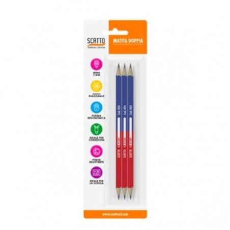 MATITA ROSSA E BLU MINA 3mm 3pz
