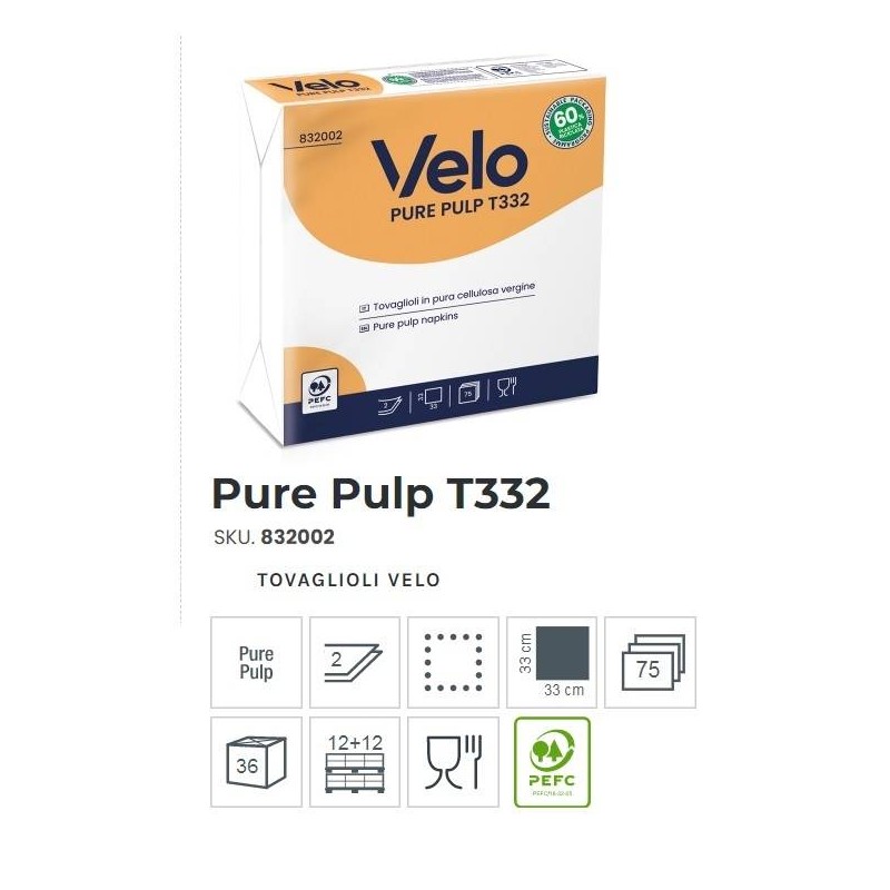 VELO PURE PULP TOVAGLIOLI 33x33 2V BIANCHI 75pz