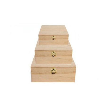 SCATOLA SCRIGNO IN LEGNO 20x20x8,5cm 1/3
