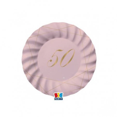 PIATTI ø20cm 50 ANNI ROSE 8pz