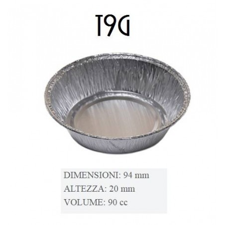 TEGLIA ALLUMINIO TONDA TORTINA BASSA 100pz T9G CUKI