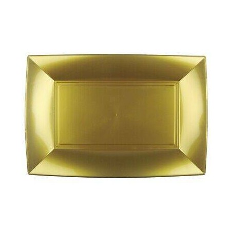 PIATTI RETTANGOLARI NICE ORO 34,5x23cm 6pz