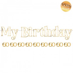 FESTONE HAPPY BIRTHDAY 60 BIANCO/ORO 110cm 90cm