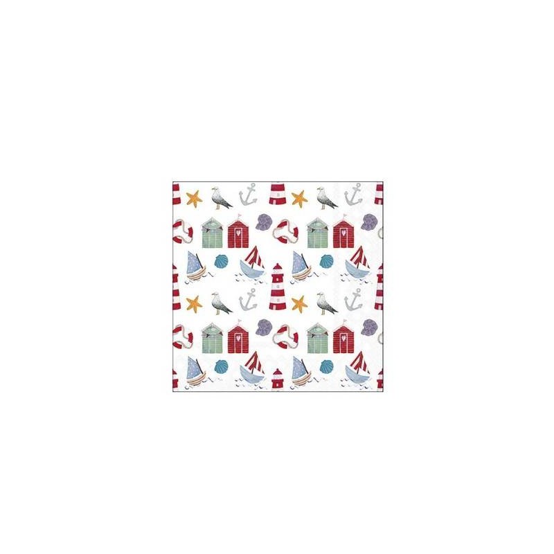 TOVAGLIOLI 25X25 DISEGNI NAUTICI 20pz