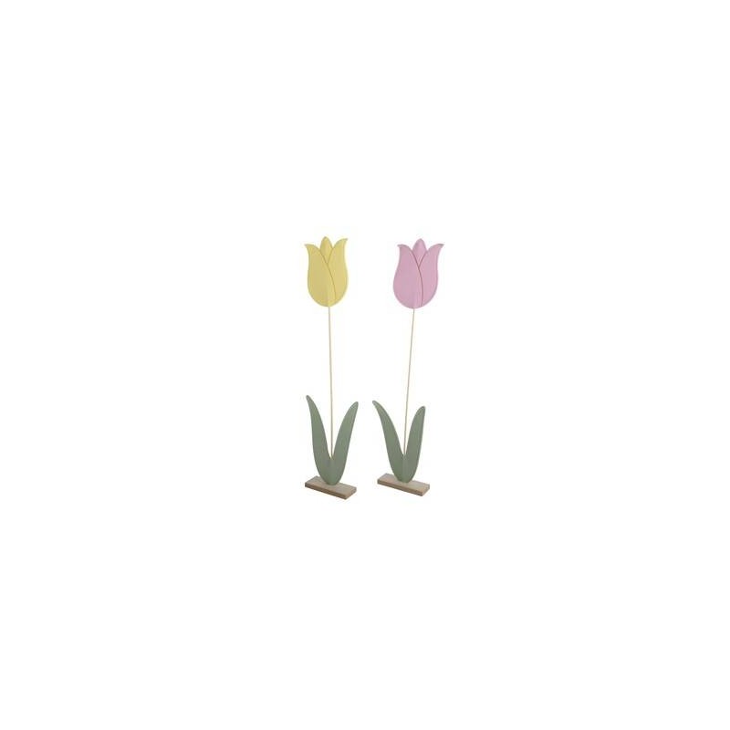 TULIPANO IN FELTRO H.78cm 2COLORI ASS.TI