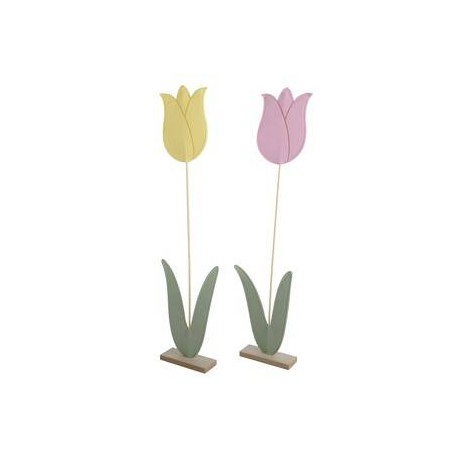 TULIPANO IN FELTRO H.78cm 2COLORI ASS.TI