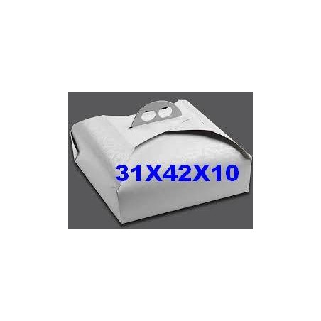 SCATOLA PORTA TORTA RETTANGOLARE 31x42x10 BIANCO RAMAGE