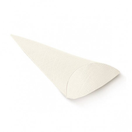SCATOLA CONO BUSTA SETA BIANCO H.19cm 10pz