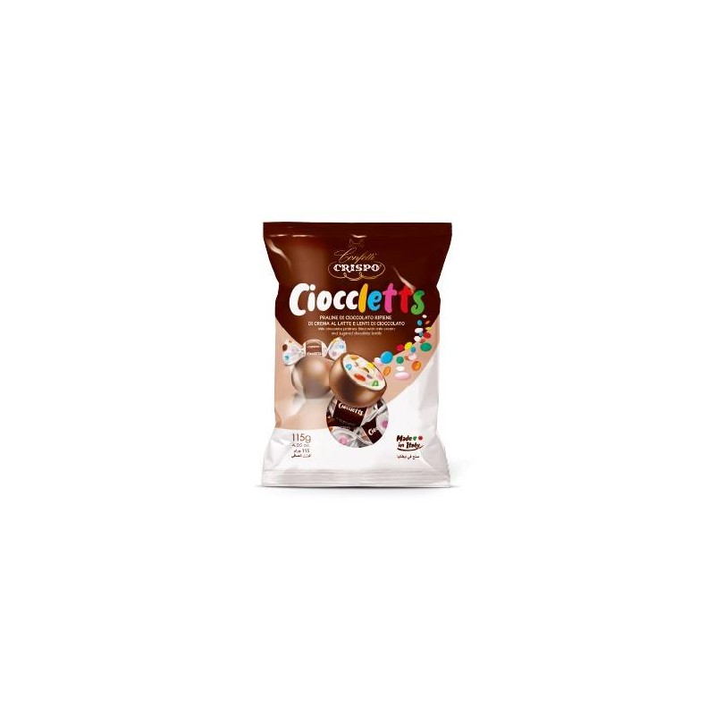 PRALINE RIPIENE DI CREMA LATTE CIOCCLETTS 115gr CRISPO