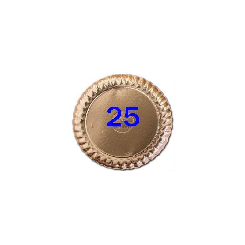 VASSOIO CARTONE ORO TONDO ø25/26 4 PEZZI