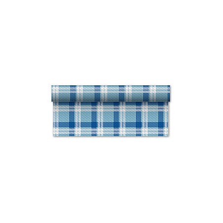 TOVAGLIA ROTOLO CARTA 1x50mt SCOZZESE CELESTE-BLU