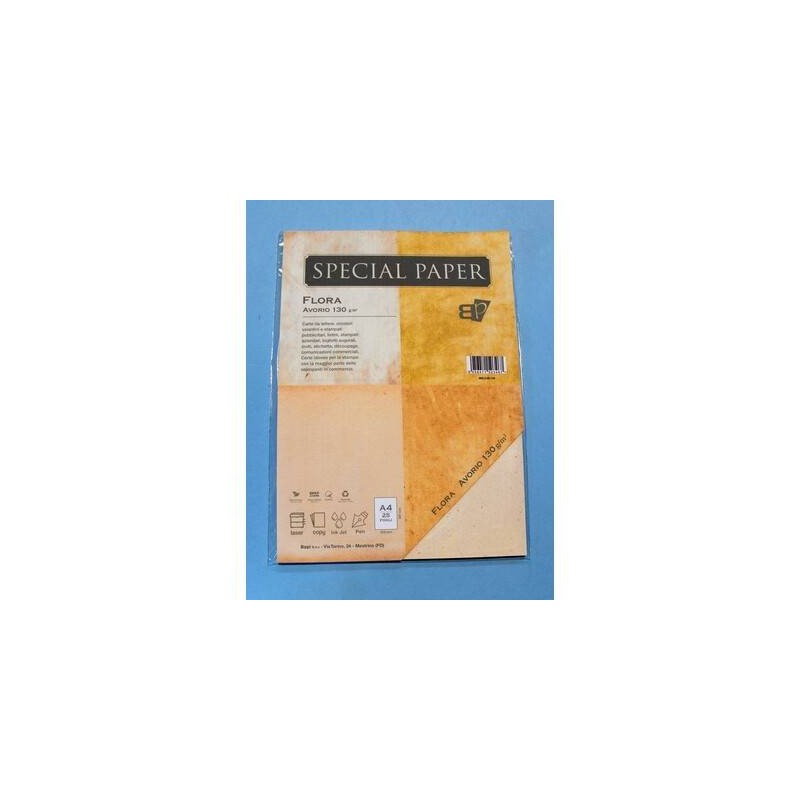 CARTA A4 21x29,7cm FLORA AVORIO gr.130 25fg