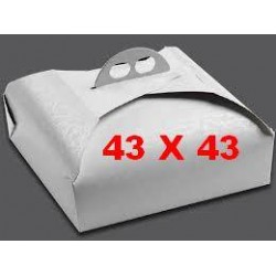 SCATOLA PORTA TORTA QUADRATA MIS.43x43x7 BIANCO RAMAGE