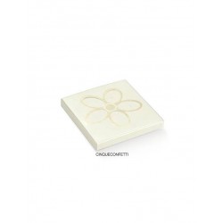 SCATOLA 5 CONFETTI + PVC FIORE GLITTER 10,5X10X1,5cm 10pz