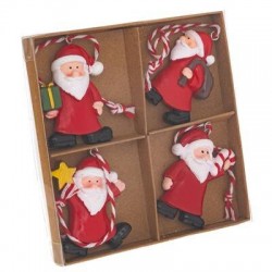 SET DECORAZIONI DI BABBO NATALE 12x12x12cm 4pz