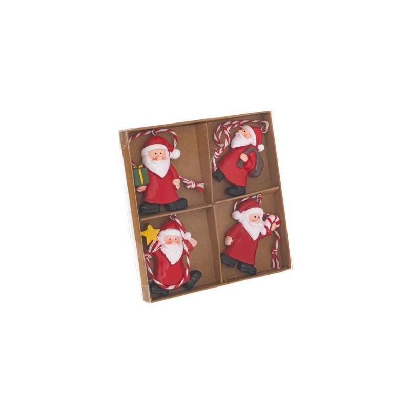 SET DECORAZIONI DI BABBO NATALE 12x12x12cm 4pz
