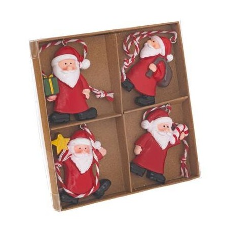 SET DECORAZIONI DI BABBO NATALE 12x12x12cm 4pz