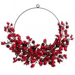 GHIRLANDA C/BACCHE ROSSE ø30cm