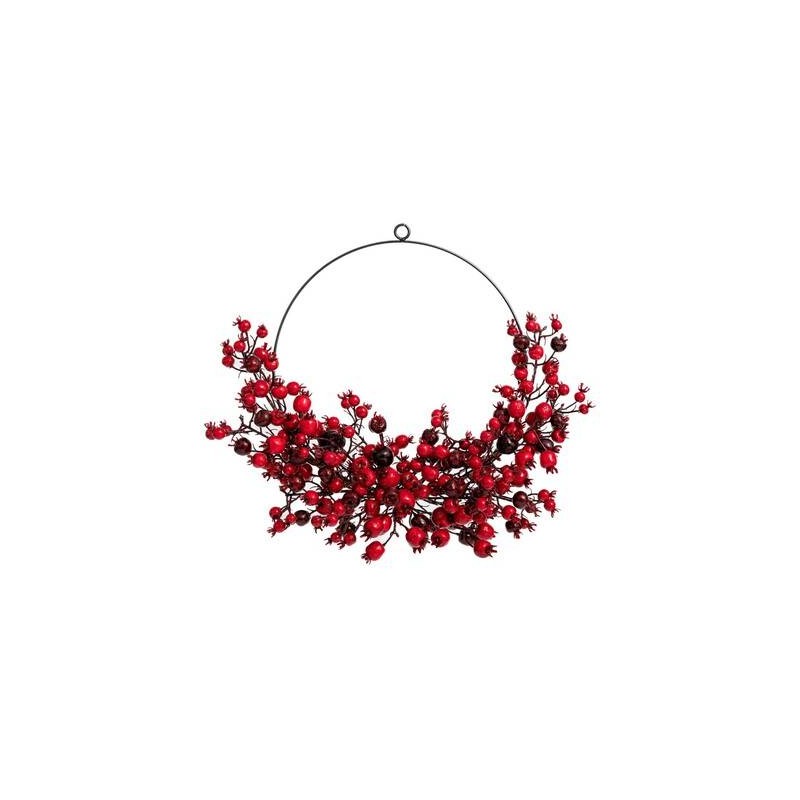 GHIRLANDA C/BACCHE ROSSE ø30cm