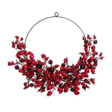 GHIRLANDA C/BACCHE ROSSE ø30cm