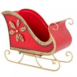 SLITTA IN METALLO ROSSO E ORO 40x20x31,5cm
