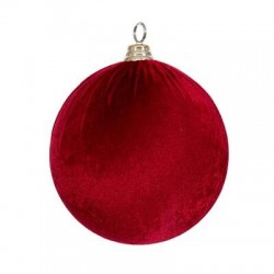 PALLA DI NATALE IN VELLUTO ø15cm BURGUNDY 1pz