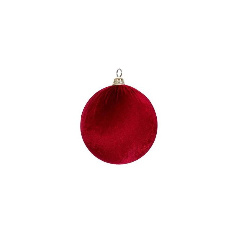 PALLA DI NATALE IN VELLUTO ø15cm BURGUNDY 1pz