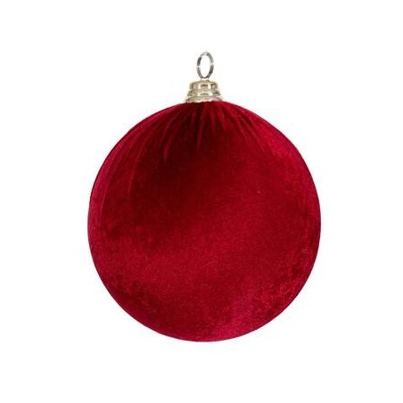 PALLA DI NATALE IN VELLUTO ø15cm BURGUNDY 1pz