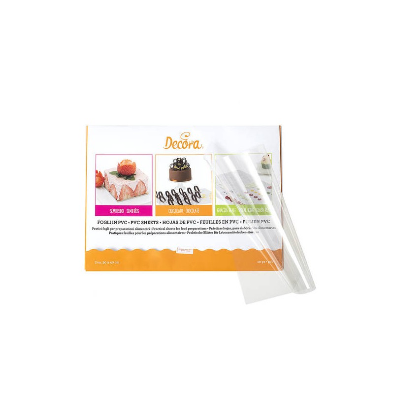 FOGLI PVC PER ALIMENTI 40x60cm 150mycron 10pz