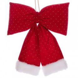 FIOCCO IN TESSUO C/STRASS 25x35cm ROSSO