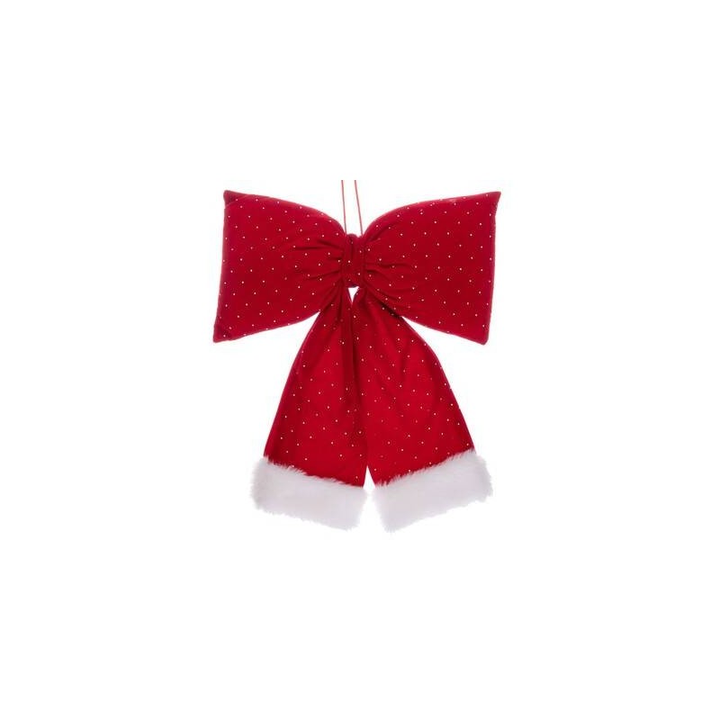FIOCCO IN TESSUO C/STRASS 25x35cm ROSSO