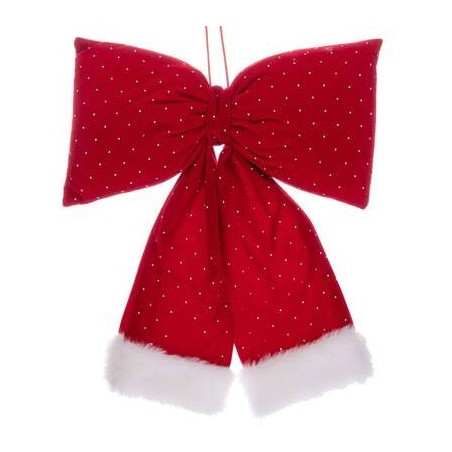 FIOCCO IN TESSUO C/STRASS 25x35cm ROSSO